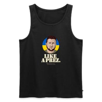 Ukraine President Like A Prez - Men's Premium Organic Tank Top - black - Front - Michal (187cm)