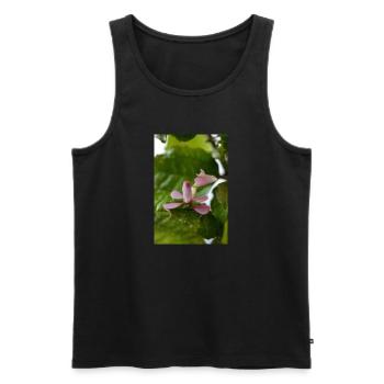 pink Hymenopus coronatus nymph -Orchid mantis - Men's Premium Organic Tank Top - black - Front - AI Model Male 178 light (178cm)
