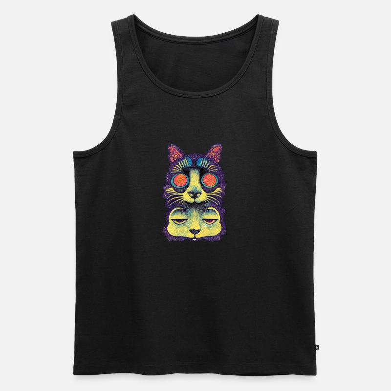 Sitzerkatze 005 - Männer Premium Bio Tank Top - Schwarz
