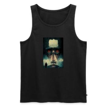 Orwell Design - Men's Premium Organic Tank Top - black - Front - AI Model Male 178 light (178cm)