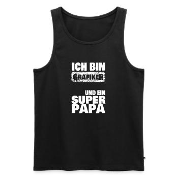Ich bin super Papa Grafiker - Männer Premium Bio Tank Top - Schwarz - Vorne - Michal (187cm)
