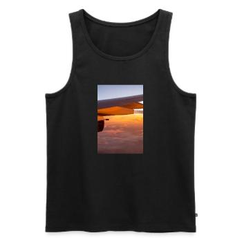 ...über den Wolken... - Männer Premium Bio Tank Top - Schwarz - Vorne - Michal (187cm)
