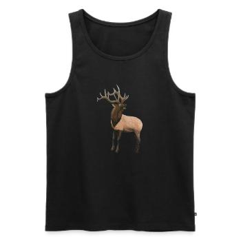 Cerfs wapitis - Débardeur bio Premium Homme - noir - Devant - AI Model Male 178 light (178cm)