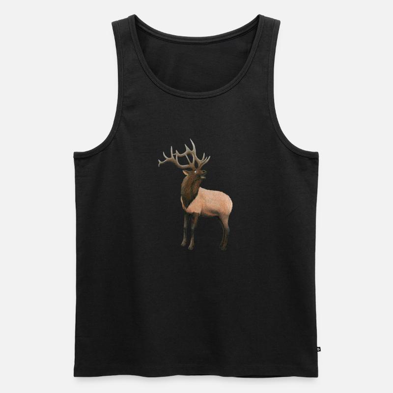 Wapitihirsch - Männer Premium Bio Tank Top - Schwarz