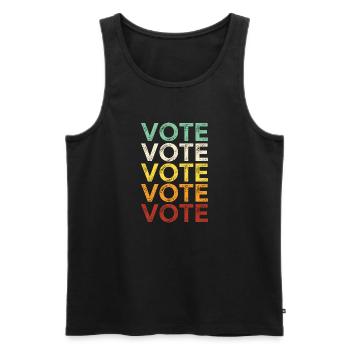 Vote Vote Vote Vote Vote - Débardeur bio Premium Homme - noir - Devant - AI Model Male 178 light (178cm)