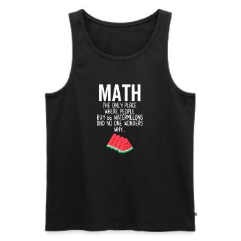 Math Le seul endroit où les gens achètent 66 pastèques - Débardeur bio Premium Homme - noir - Devant - Michal (187cm)