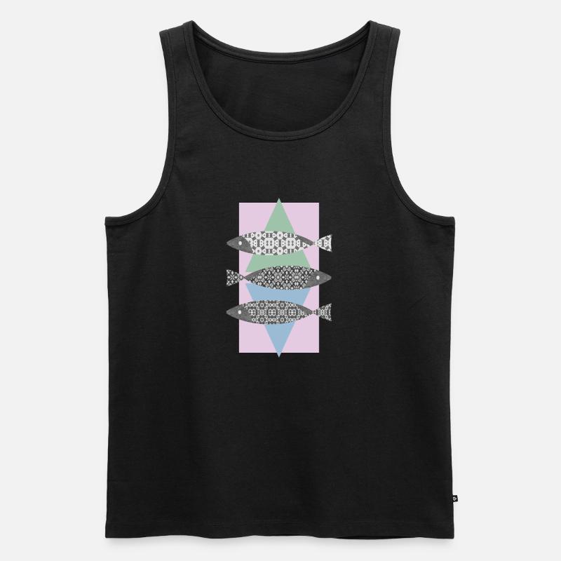 Fische - Männer Premium Bio Tank Top - Schwarz