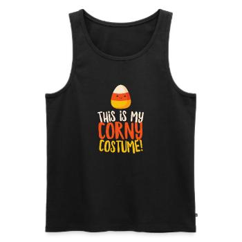 This is My Corny Costume - Men's Premium Organic Tank Top - black - Front - AI Model Male 178 light (178cm)
