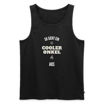 Nur so sieht ein cooler Onkel aus - Männer Premium Bio Tank Top - Schwarz - Vorne - AI Model Male 178 light (178cm)