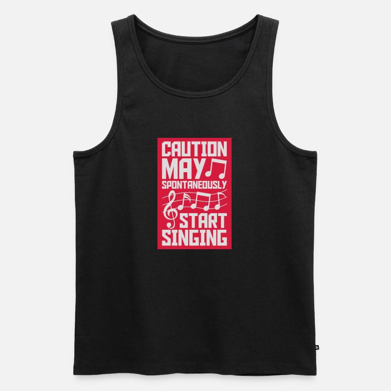 may spontaneously start singing - Männer Premium Bio Tank Top - Schwarz