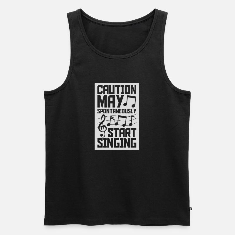 may spontaneously start singing - Men's Premium Organic Tank Top - black