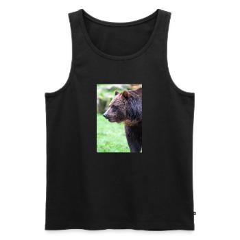 European brown bear (Braunbär) Ursus arctos - Men's Premium Organic Tank Top - black - Front - AI Model Male 178 light (178cm)