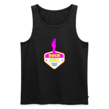ROCK 'N' ROLL SINCE 1980 - Men's Premium Organic Tank Top - black - Front - AI Model Male 178 light (178cm)