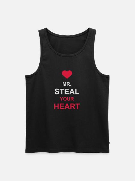 Mr steal your heart - Men's Premium Organic Tank Top - black