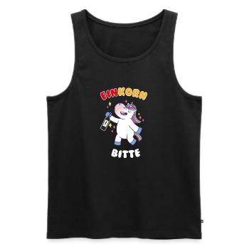 Cola Korn Spruch - Männer Premium Bio Tank Top - Schwarz - Vorne - Michal (187cm)