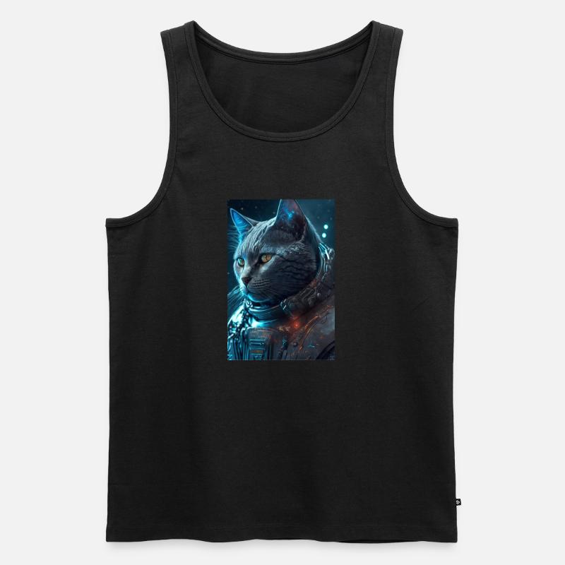 Chat dans l’espace - Débardeur bio Premium Homme - noir