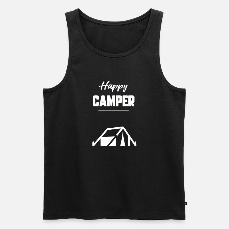 Glücklicher Camper - Männer Premium Bio Tank Top - Schwarz