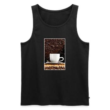Great Coffee Drink Poster For The Kitchen - Men's Premium Organic Tank Top - black - Front - AI Model Male 178 light (178cm)