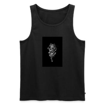 White on Black, Made in Heaven - Men's Premium Organic Tank Top - black - Front - Michal (187cm)