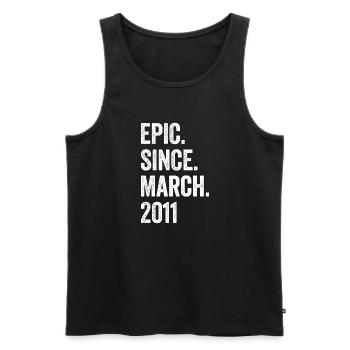 12 Years Epic Since March 2011 12th Birthday - Men's Premium Organic Tank Top - black - Front - Michal (187cm)