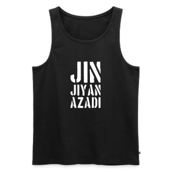 Jin Jiyan Azadi - Frau Leben Freiheit Mahsa Amini - Männer Premium Bio Tank Top - Schwarz - Vorne - Michal (187cm)