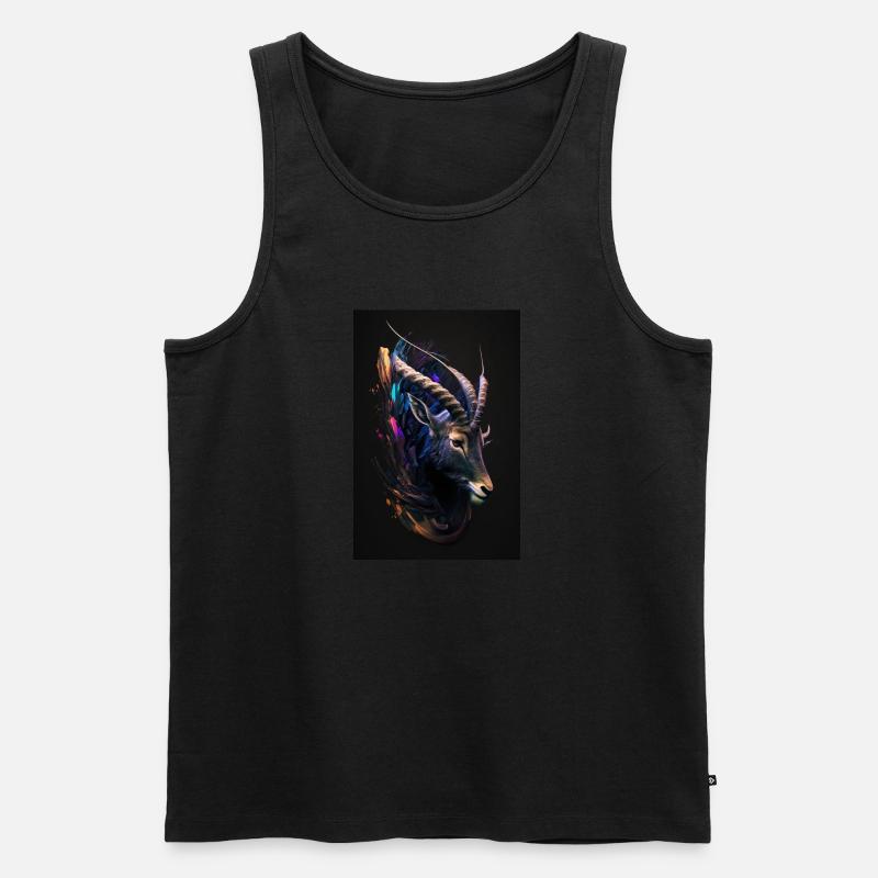 neon steinbock - Männer Premium Bio Tank Top - Schwarz