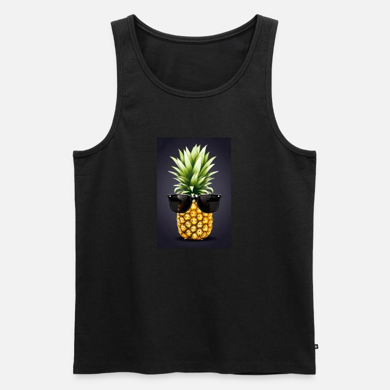 Coole Ananas - Männer Premium Bio Tank Top - Schwarz