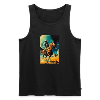 The Space Cowboy - Men's Premium Organic Tank Top - black - Front - AI Model Male 178 light (178cm)