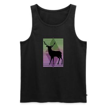 Hirsch - Männer Premium Bio Tank Top - Schwarz - Vorne - AI Model Male 178 light (178cm)