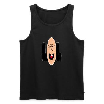 Sourrire LOL - Débardeur bio Premium Homme - noir - Devant - AI Model Male 178 light (178cm)
