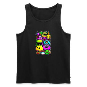 Lustige Monster - Männer Premium Bio Tank Top - Schwarz - Vorne - AI Model Male 178 light (178cm)