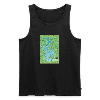 Lake Norman South Carolina Retro-Karte - Männer Premium Bio Tank Top - Schwarz - Vorne - Michal (187cm)