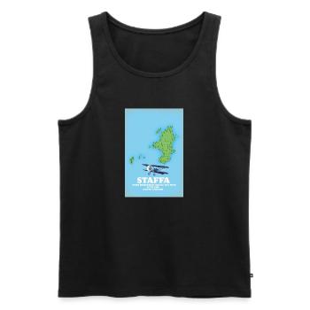 Staffa Scotland map - Men's Premium Organic Tank Top - black - Front - Michal (187cm)