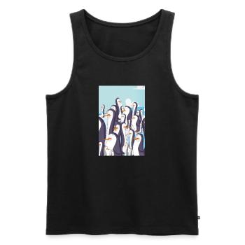 Niedliche Cartoon-Pinguine - Männer Premium Bio Tank Top - Schwarz - Vorne - AI Model Male 178 light (178cm)