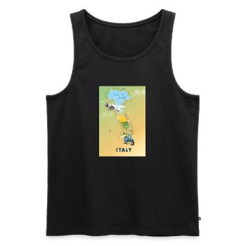 Italien Reisekarte - Männer Premium Bio Tank Top - Schwarz - Vorne - Michal (187cm)