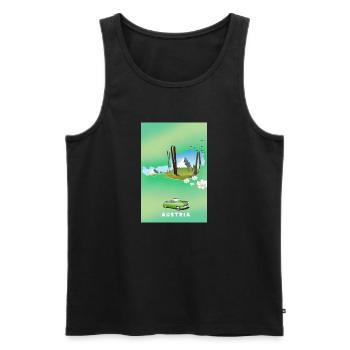Austria Ski poster - Men's Premium Organic Tank Top - black - Front - AI Model Male 178 light (178cm)