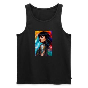 Colorful Beauty 12 - Men's Premium Organic Tank Top - black - Front - AI Model Male 178 light (178cm)