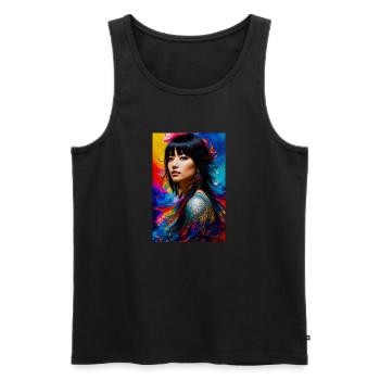 Colorful Beauty 4 - Men's Premium Organic Tank Top - black - Front - AI Model Male 178 light (178cm)