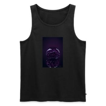 Blasen in einer Blase magenta 1 - Männer Premium Bio Tank Top - Schwarz - Vorne - AI Model Male 178 light (178cm)