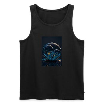 Bulles dans une bulle néon 2 - Débardeur bio Premium Homme - noir - Devant - AI Model Male 178 light (178cm)