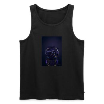 Bulles dans une bulle violette 1 - Débardeur bio Premium Homme - noir - Devant - AI Model Male 178 light (178cm)