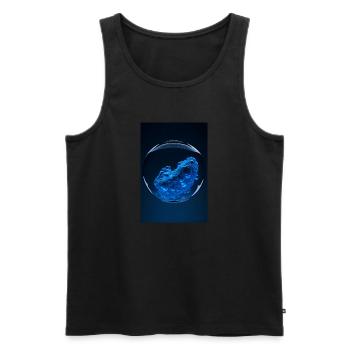 Nuages dans une bulle bleue 1 - Débardeur bio Premium Homme - noir - Devant - Michal (187cm)
