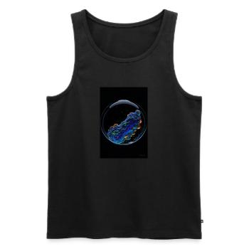 Nuages dans une bulle néon 1 - Débardeur bio Premium Homme - noir - Devant - AI Model Male 178 light (178cm)