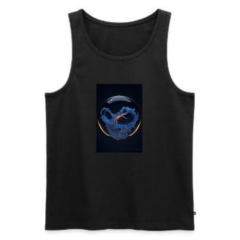 Wolken in einer Blase plasma 3 - Männer Premium Bio Tank Top - Schwarz - Vorne - AI Model Male 178 light (178cm)
