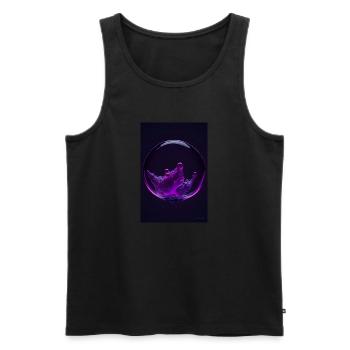 Wolken in einer Blase magenta 3 - Männer Premium Bio Tank Top - Schwarz - Vorne - AI Model Male 178 light (178cm)