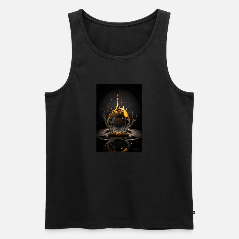 Tropfen feuer 2 - Männer Premium Bio Tank Top - Schwarz
