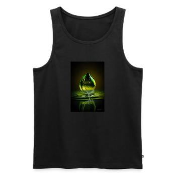 Tropfen grün 3 - Männer Premium Bio Tank Top - Schwarz - Vorne - Michal (187cm)