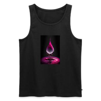 Drops magenta 4 - Men's Premium Organic Tank Top - black - Front - Michal (187cm)