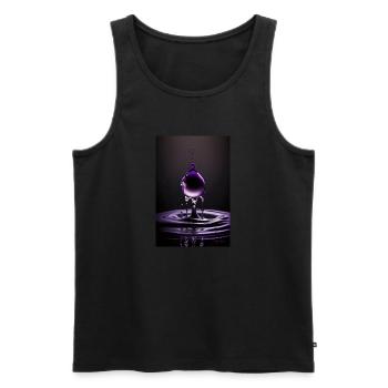 Tropfen lila 3 - Männer Premium Bio Tank Top - Schwarz - Vorne - Michal (187cm)