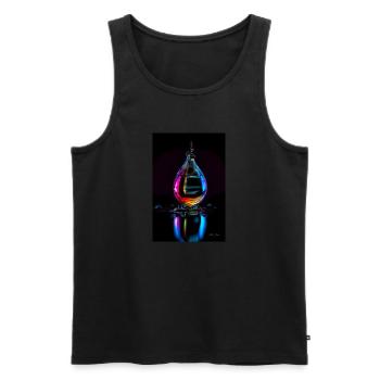 Tropfen neon 7 - Männer Premium Bio Tank Top - Schwarz - Vorne - Michal (187cm)